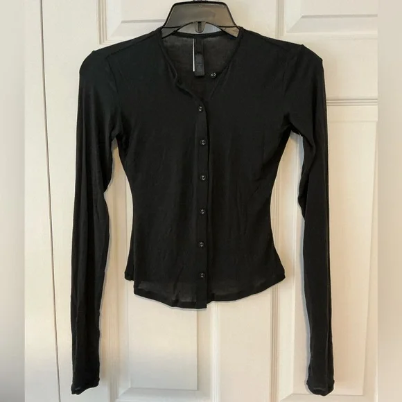 SKIMS Sheer Modal Cardigan | Onyx | Size XS - Picture 9 of 12